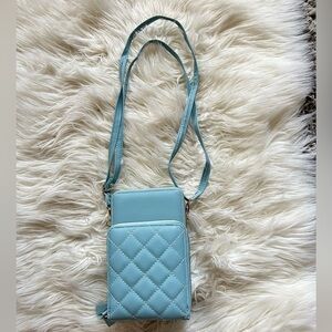 Light Blue Double Zipper Wallet Crossbody bag